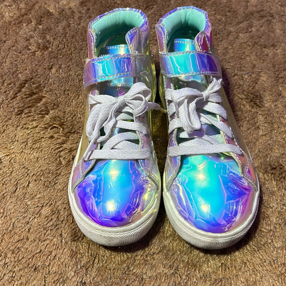 Clear multi color  kids shoes